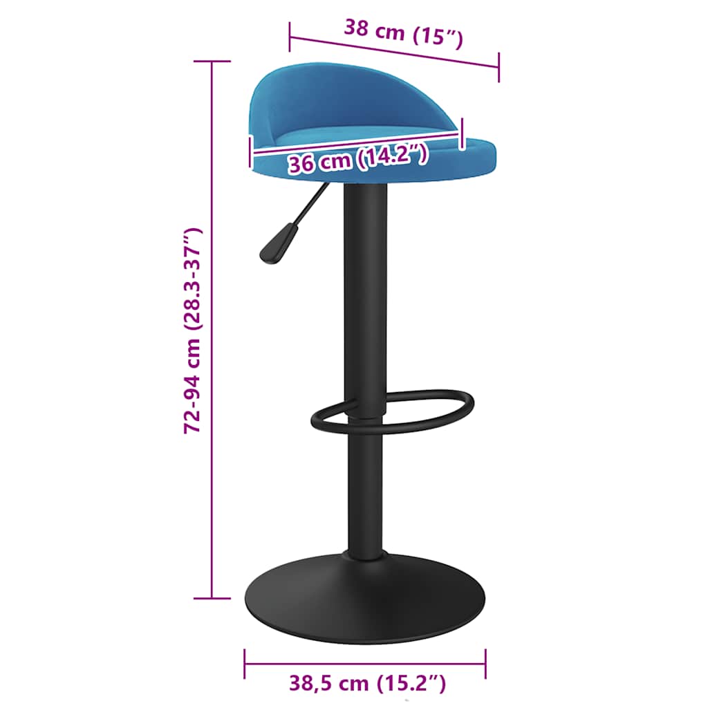 Blue Velvet Bar Stool
