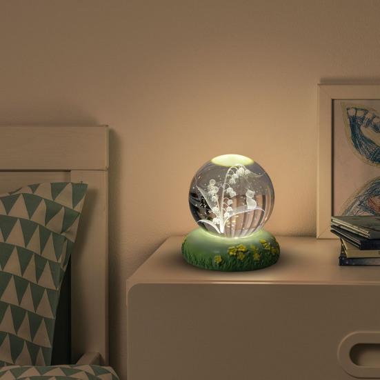 Flower Faux Crystal Ball Night Light 3D Rose Tulip Carnation