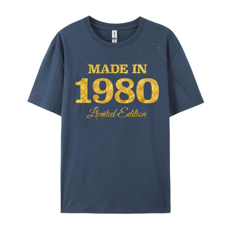 Vintage Made In 1980 Limited Edition 44th Birthday Printed On Normal Tops & Tees NEW YEAR DAY Camisa Cotton Youth T-Shirt