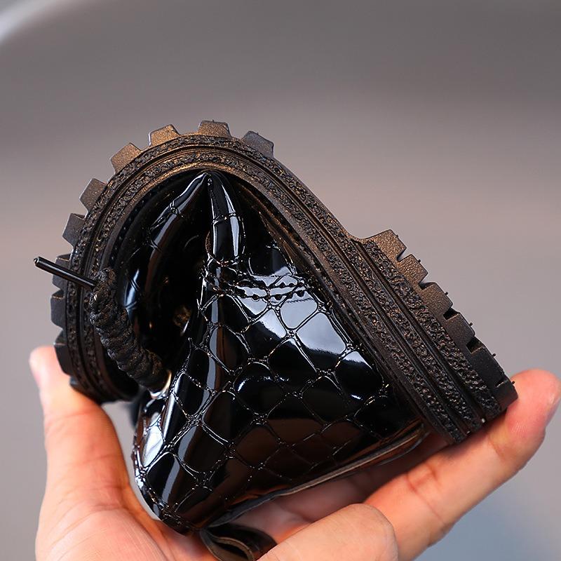 Детские ботильоны 2024 года, осенние лакированные туфли для мальчиков в британском стиле, ретро, модная обувь для девочек