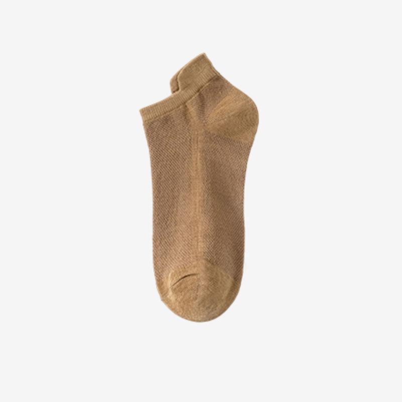 Men's Summer Thin Short Socks Solid Color Breathable and Sweat-absorbing Summer Mesh Boat Socks Summer Men's Sports Short Tubes