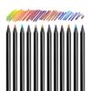 6/12Pcs Rainbow Colored Pencils Multicolored 7 In 1 Black Wooden Bulk Rainbow Pencils Art Supplies Drawing Coloring Sketching