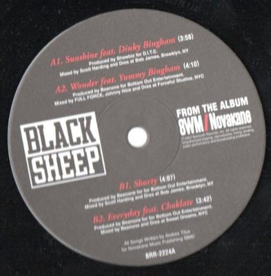 12-дюймовая пластинка BLACK SHEEP Сэмплер от 8WM Novakane BRR2224 Bum Rush Record 2007 US Rap HipHopRB Б/у
