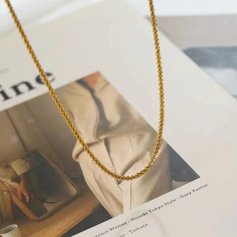 iF ME Luxury Gold Necklace for Women Twist Chain Choker Simple Accessories Jewelry