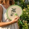 Retro Hand-Woven Fan Chinese Style Hand Cranked Fan Compact Hand Braided Fan  Photo Prop