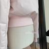 Pink knitted waist hooded cotton coat women's winter new models are popular this year, big fur collar thickened cotton coat