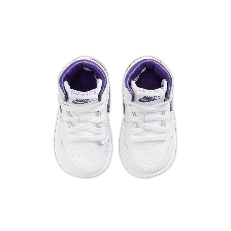 Air Jordan 1 Retro High OG TD Court Purple Детские кроссовки Белые CU0450-151