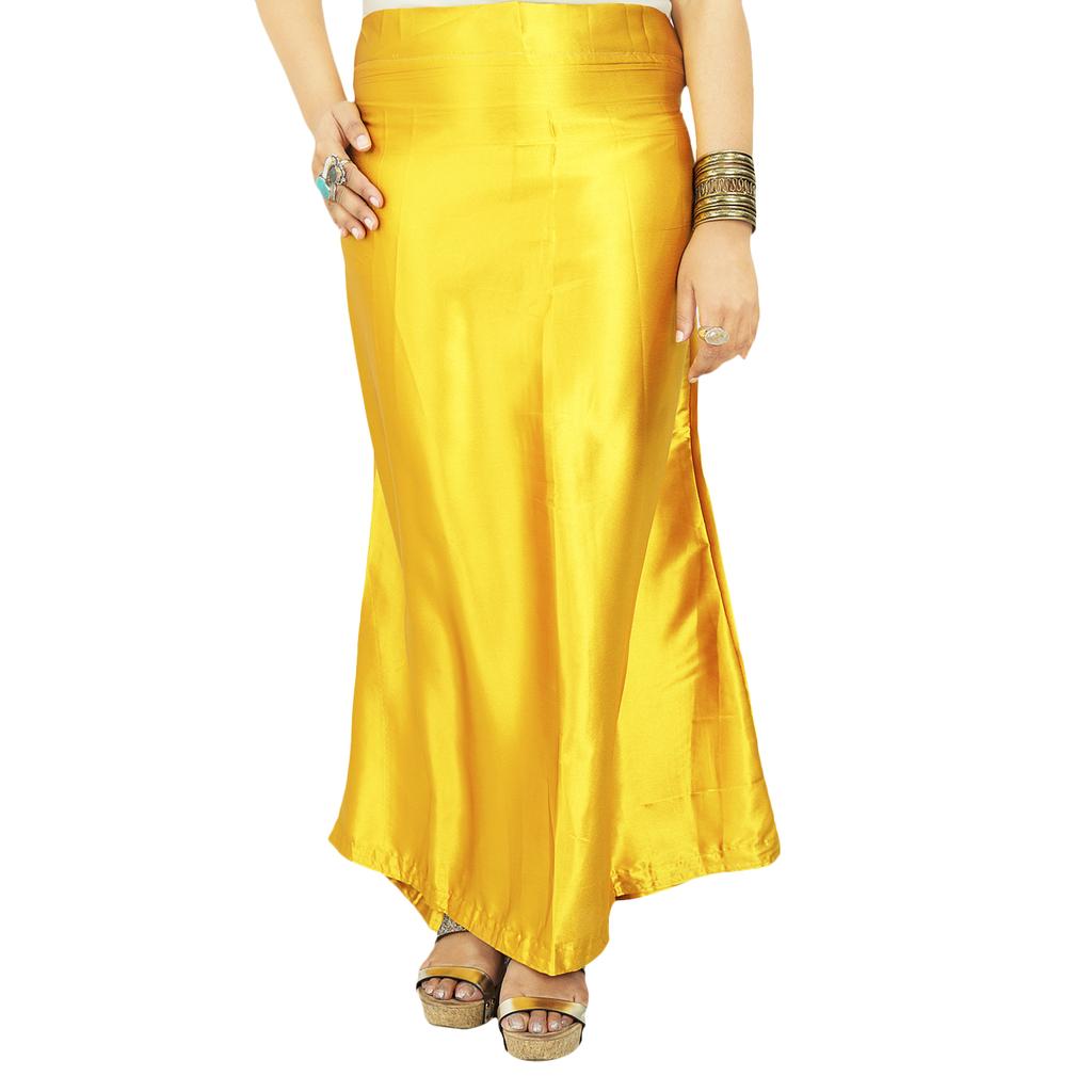 Индийская атласная шелковая юбка из Болливуда, твердая подкладка для сари