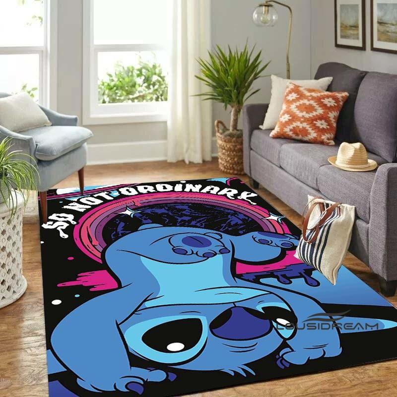 Personalized name-customized rug, "Stitch" print, suitable for living rooms, bedrooms, large-sized soft rug, home décor, sofa