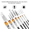 8PCS Wood Handle Paint Brush Set Round & Flat Tips Multi-Media Brushes  Acrylic Painting