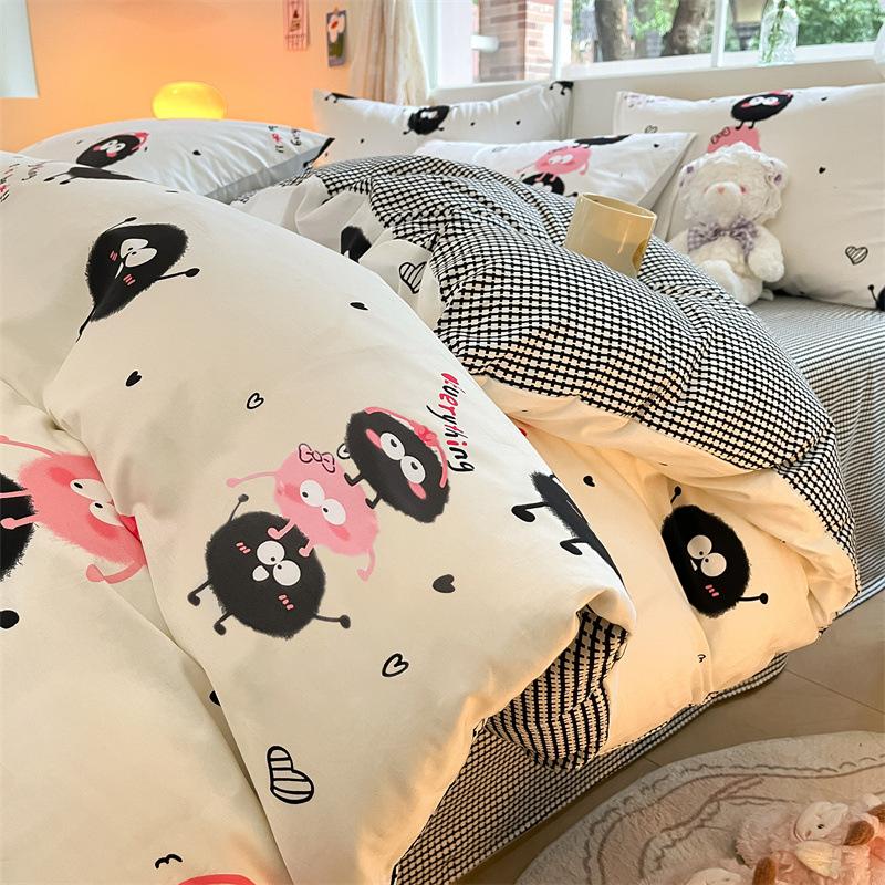 Комплект из четырех предметов Princess Cute Cotton, пододеяльник из чистого хлопка, постельное белье, комплект из трех предметов для спальни