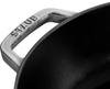 Staub Pan Gray Two Hand Cast Enamel Pot Shallow Sukiyaki Compatible with IH Japanese Braiser "Braiser Sauté 24cm" [Authorized Product] 40511-471