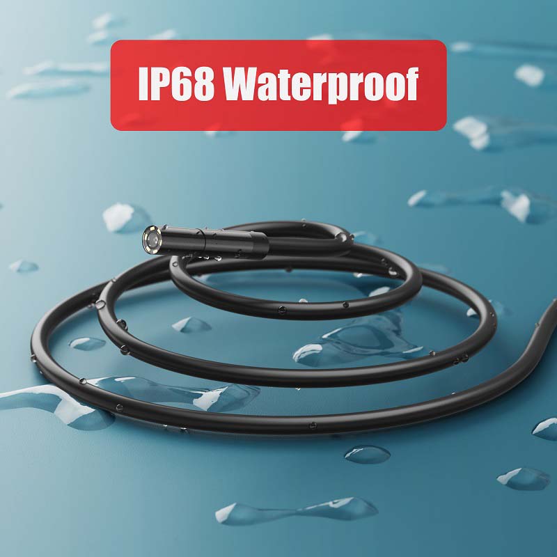 2.4" IPS Screen Endoscope Camera 1080P HD IP68 Waterproof LED Rigid Cable Inspection Camera for Check Car Pipe Sewer