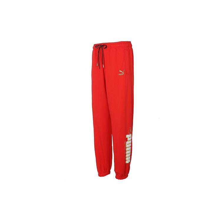 Puma Новогодняя серия Маджонг с принтом, повседневные трикотажные штаны для бега, мужские брюки, красные 531296-23