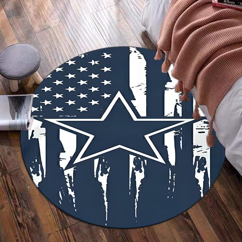 American Football Team Round Rug for Livingroom,Bedroom, Palyroom, Chair Rug, Area rug, Circle Carpet, Large Size Fan Christmas gift