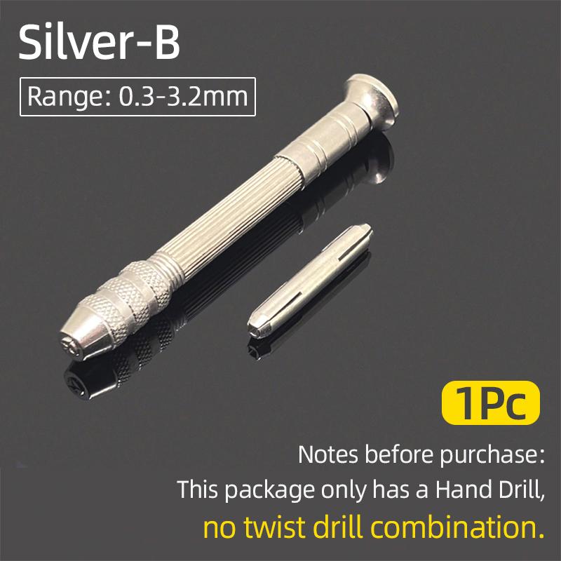 Мини-микро-алюминиевая двойная ручная дрель 0,3-3,2 мм, бесключевой патрон, ручные вращающиеся инструменты, ювелирные изделия, часы, сверление + спиральные сверла