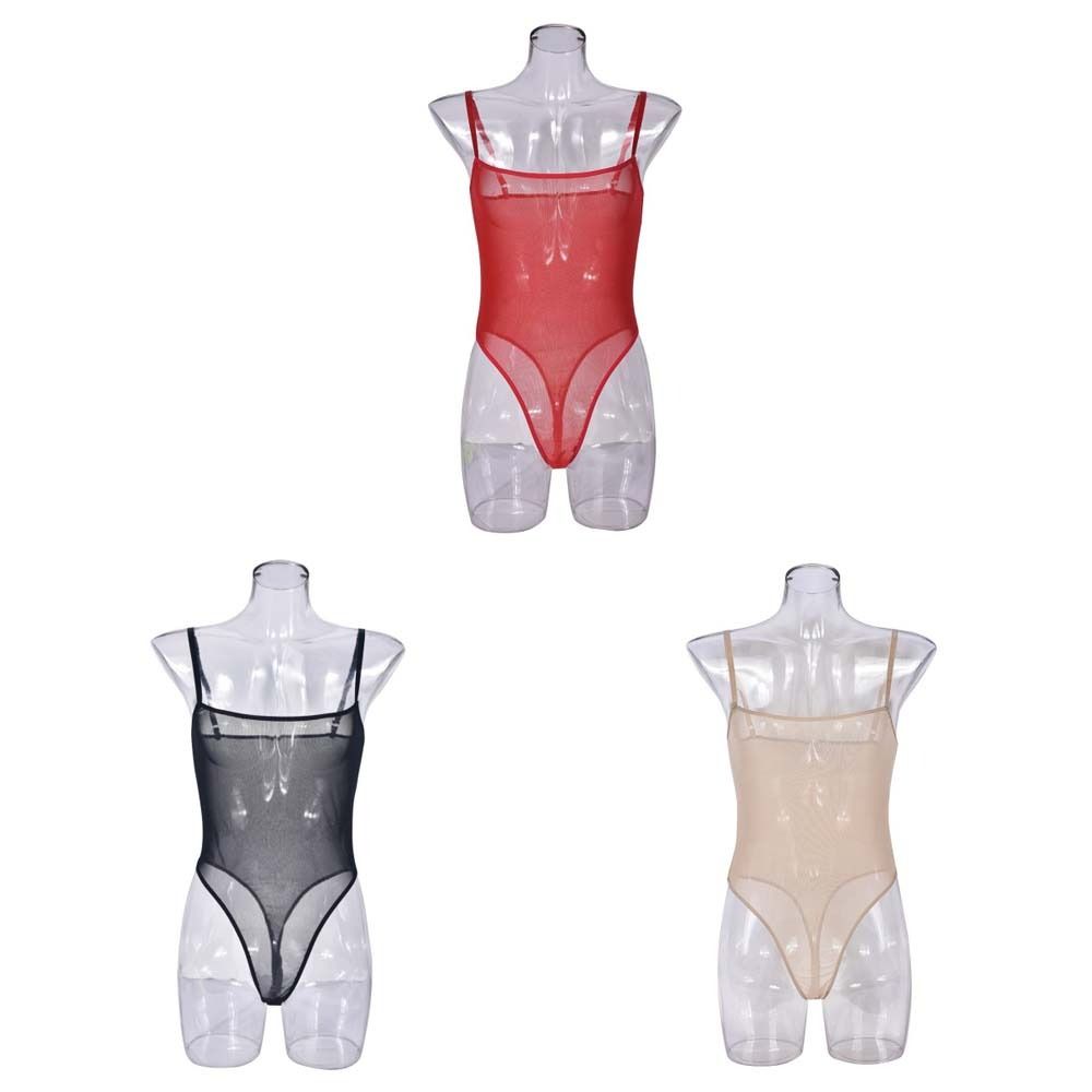 Spicy Girl Style Mesh Sheer Jumpsuit Mesh Hollow Women Lingerie Thin Mesh Bodysuit Women