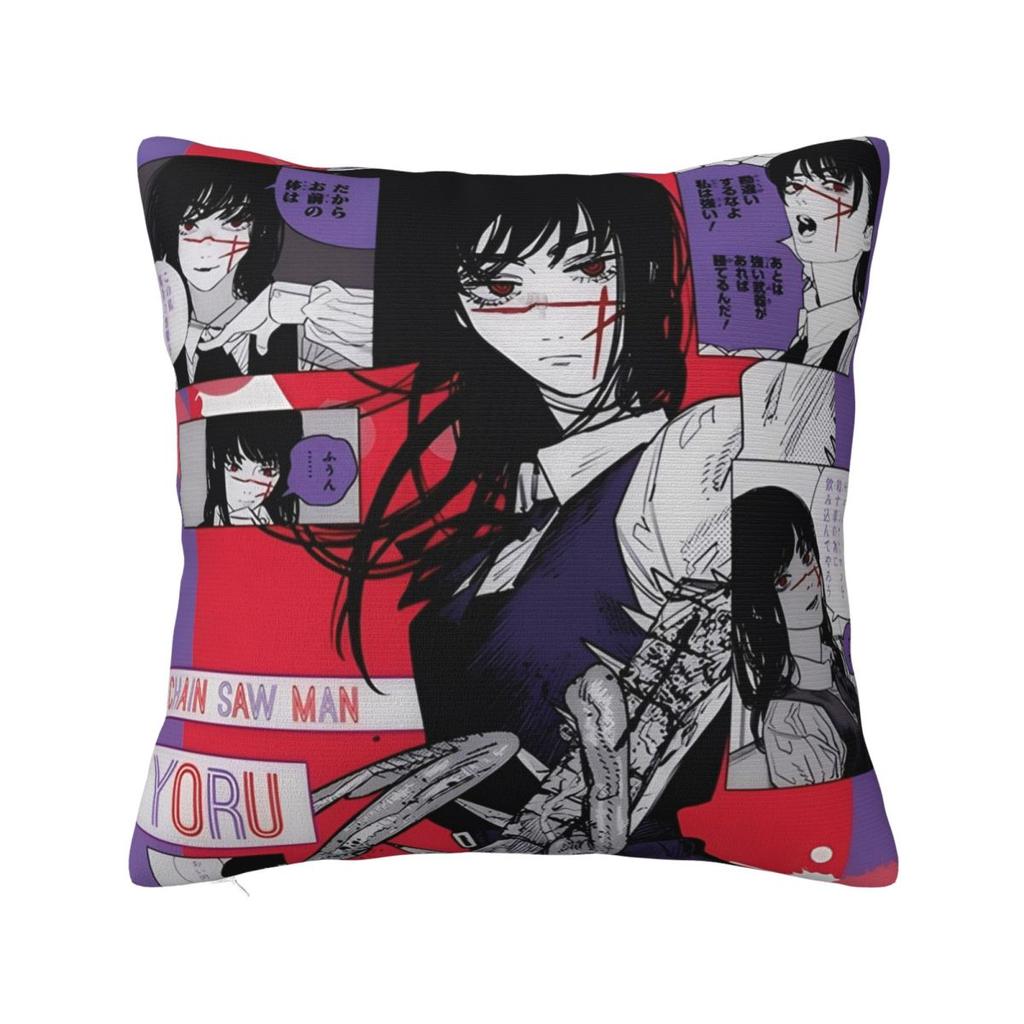 Anime Chainsaw Man Square Pillow Cases Cushion Cover Awesome Zippered Decor Throw Pillow Case Cover for Car