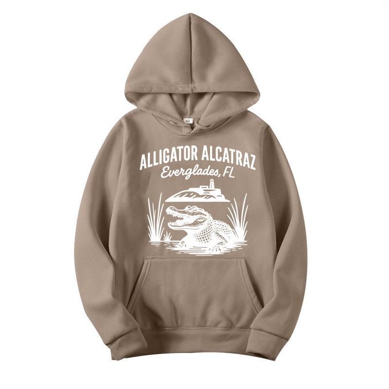 Unisex Hooded Sweatshirt With Animal Print Loose Fit Winter Warm Long Sleeve Casual Top