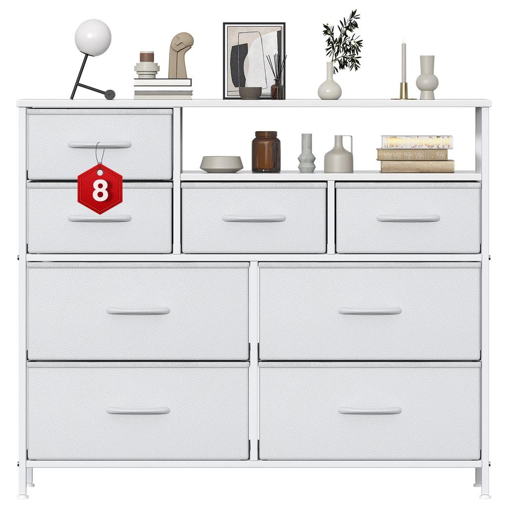 Fabric Drawer Cabinet white 100cm*30cm*83.5cm I870101949A4
