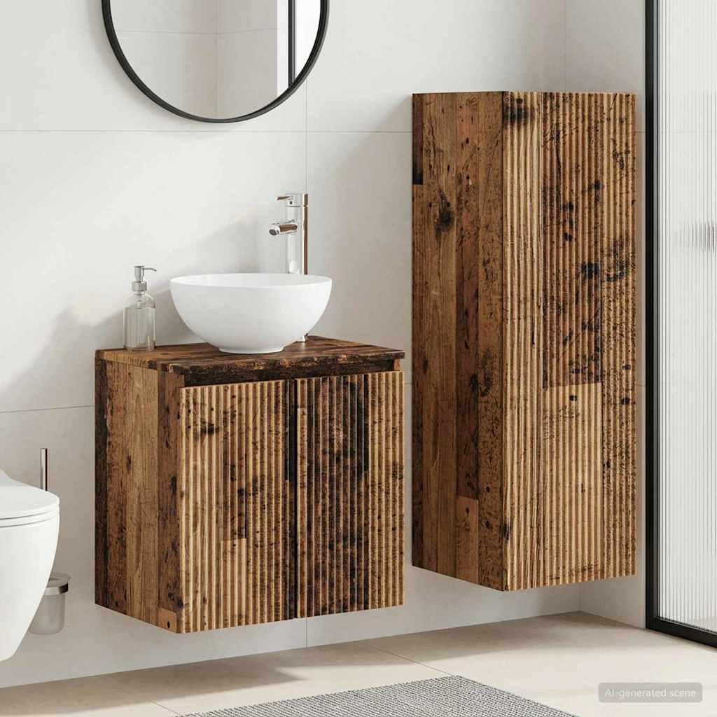 Bathroom Furniture Set 2 pcs Reclaimed Wood 33 x 34.5 x 100 cm