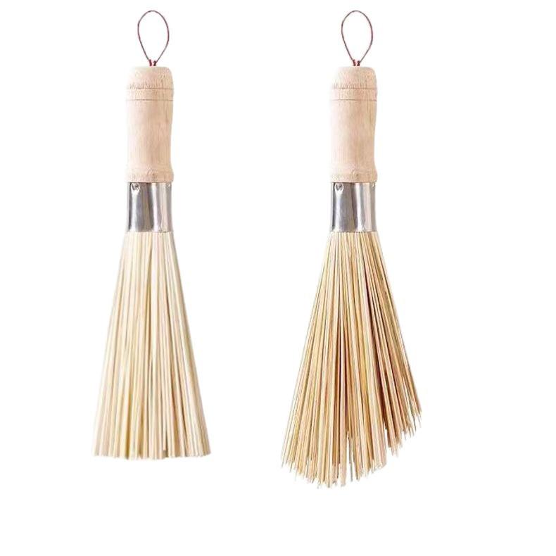 Набор натуральных бамбуковых и деревянных щеток для мытья посуды - Старомочальная люфа и экологичные кухонные инструменты для уборки