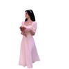 French square collar white first love skirt summer new super fairy bubble sleeve temperament medium and long dress women