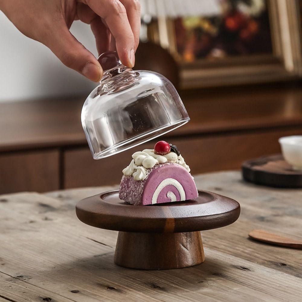 Со стеклянным пылезащитным чехлом, подставка для десерта, деревянный поднос для хранения, столовые приборы, коробка для масла, магазин