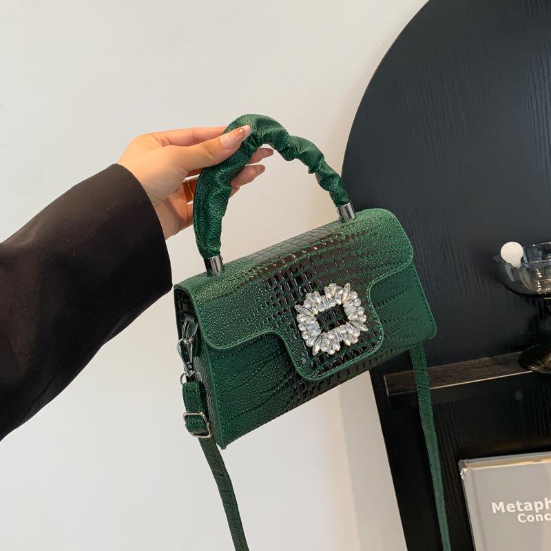 Сумка с высокой стоимостью, женская осенняя сумка с глянцевым крокодиловым узором, универсальная повседневная сумка-мессенджер через плечо, маленькая квадратная сумка