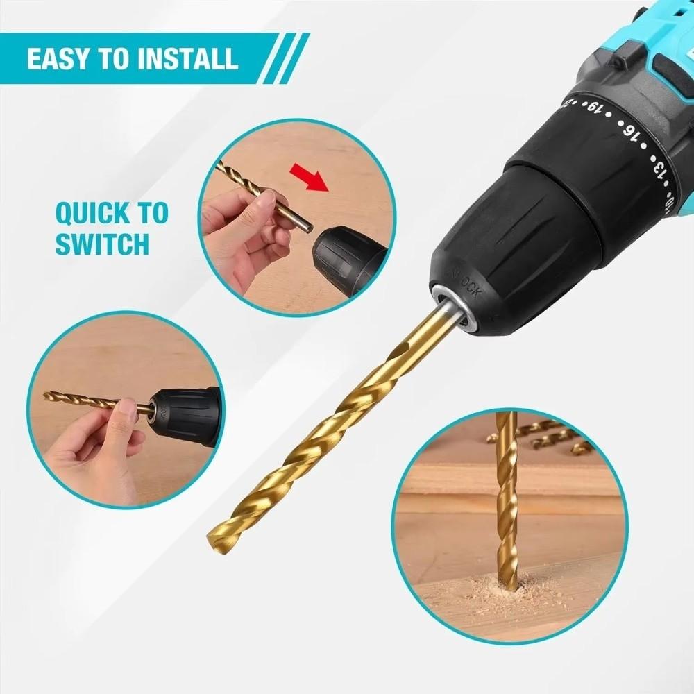 High-Speed Steel Twist Drill Bits Multi-Purpose Drill Kit Durable Masonry Drill Bits For Metal