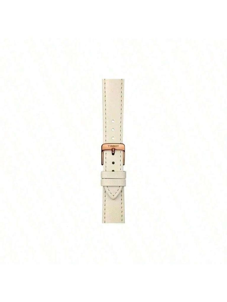 Tissot Женские часы Master Chrysot с кварцевым механизмом, Rui Watch 38 мм, белый циферблат, корпус из нержавеющей стали, кожаный ремешок T103.210.36.017.00
