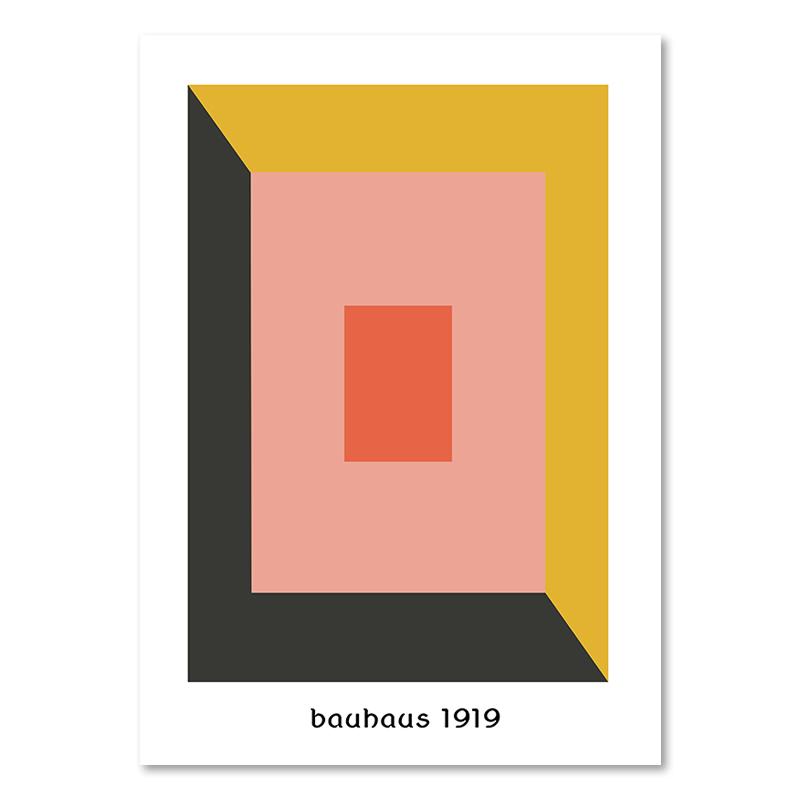 Abstract Bauhaus Geometry Posters Modern 1919 Mid Century Canvas Paintings Wall Art Pictures Prints for Living Room Home Decor