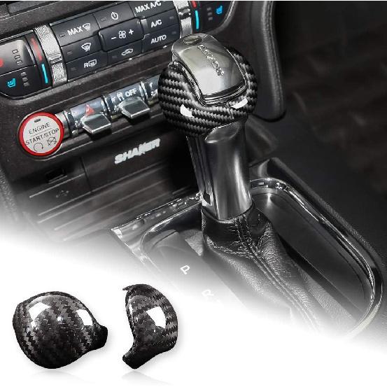 AIRSPEED for Mustang Gear Shift Knob Cover Carbon Fiber Interior Accessories Sticker for Ford Mustang 2015 2016 2017 2018 2019 2020 2021 2022 2023