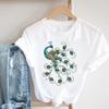 (Asian Size) Clothing Casual Style Flower Trend Women Tee Top Short Sleeve T Shirt Fashion Print Lady Female Graphic T-shirts