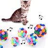 Rainbow Squeaky Plush Ball with Bell | Interactive Cat Toy for Self-Play, Fun Pet Accessory  for  Feline  Entertainment