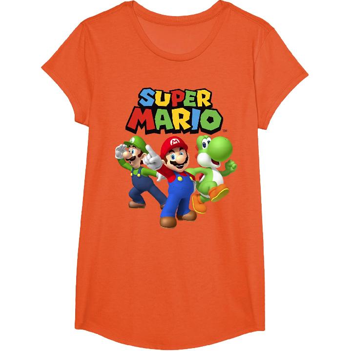 Super Mario Luigi Mario and Yoshi Group Shot T-Shirt
