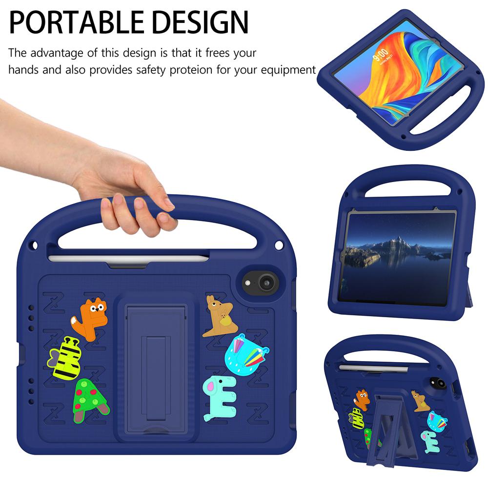 Для Apple iPad mini 6 7 2021 2024 A17 Pro A2567 A2568 A2993 A2995 A2996 чехол для детей с мультяшными буквами портативный ударопрочный чехол-подставка из вспененного ЭВА для планшета