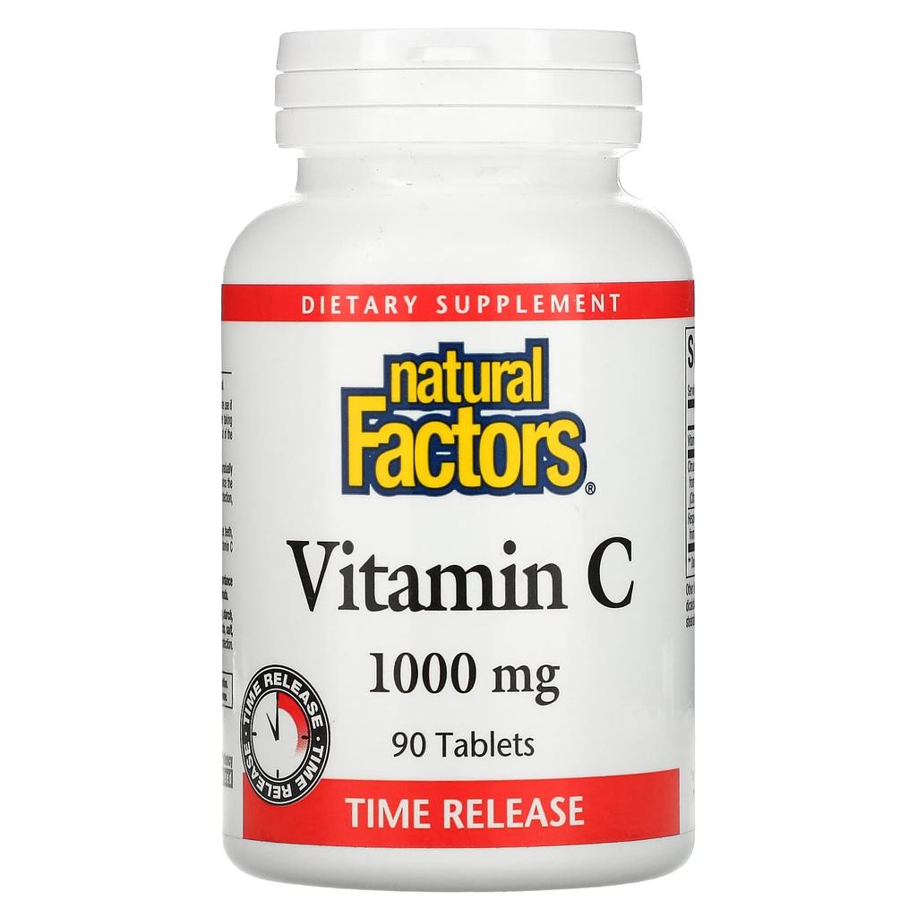Natural Factors, Витамин C, пролонгированное действие, 1000 мг, 90 таблеток