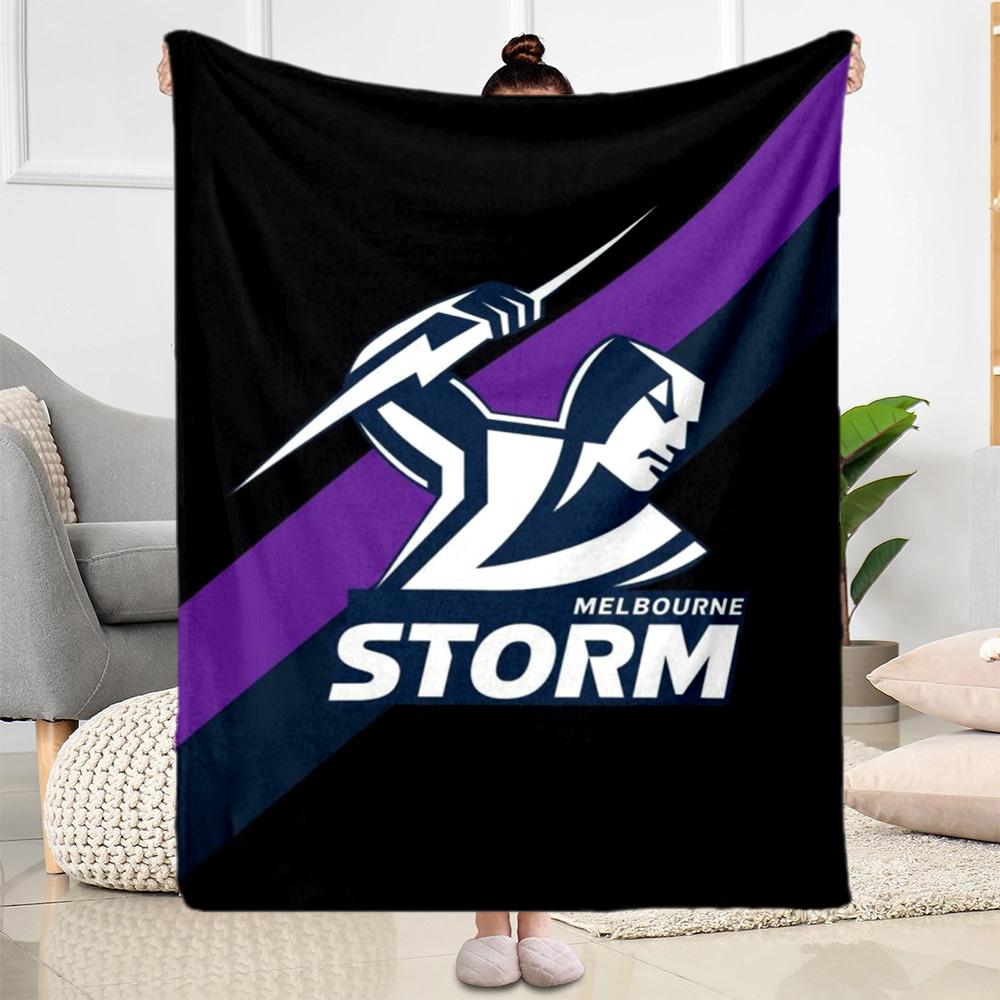 Melbourne Storm Team Logo blankets Suitable for sofas, travel, living rooms also a good gift for friends and family Suitable for all seasons.
