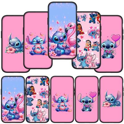 Чехол для телефона Samsung Galaxy S24 S23 iPhone 15 14 Xiaomi Redmi Note 13 12 11 8 10 9 Pro Max X XR OPPO A15 Huawei Blue Lilo Anime Stitch Pink Cover