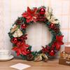 Christmas Wreath 40cm Christmas Wreath Natural Wreath Bowknot Pine Cone Decorative Ring Entrance Garden Door Hanging Decoration Wall Hanging Flower