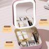 Дорожная косметичка со светодиодным зеркалом, USB-зарядка, 3 цвета, регулируемое косметическое зеркало с подсветкой, портативное дорожное мини-зеркало, футляр для косметики, ювелирные изделия