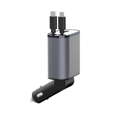 120 Вт 4 в 1 выдвижное автомобильное зарядное устройство USB Type C кабель для iPhone шнур для быстрой зарядки адаптер прикуривателя