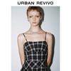 UR2025 Women's Plaid A-Line Strappy Dress