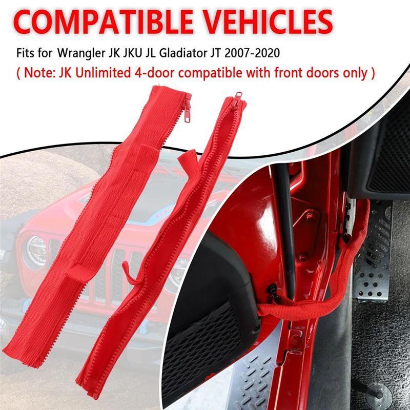 NEW HOT In Stock-2PCS Door Limiting Strap,Adjustable Door Strap Door Limiting Strap With Zipper For Wrangler JK JL TJ YJ CJ JKU