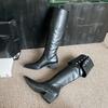 Модная вечеринка Современные женские ботфорты до колена на каблуках Обувь Женская обувь Модные туфли с острым носком Женские длинные сапоги Туфли-лодочки новые