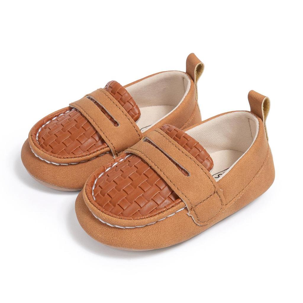 Весенне-осенние мокасины: Кожаная обувь для первых шагов для малышей 0-1 года, на мягкой подошве, в британском стиле