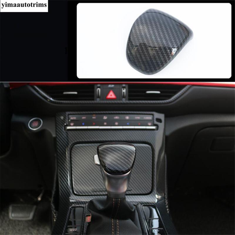 Car Gear Lever Head Shift Knob Decor Cover Trim For Kia Sorento MQ4 ABS Carbon Fiber / Red Interior Accessories