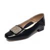 Square Head Shallow Mouth Flat Shoes Women's Autumn Light Luxury Square Buckle Small Single Shoes Comfortable One Pedal