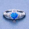 Fashionable and Cute Blue Heart Shaped Ring